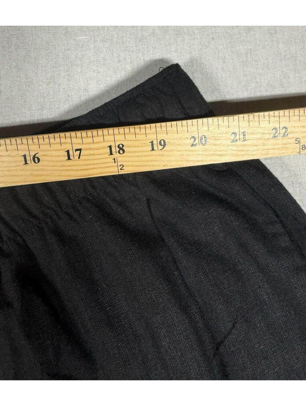 Abercrombie & Fitch Pants Women‎ Sz XXL 41x30 Black Wide Leg Lined Linen Blend - Picture 8 of 11